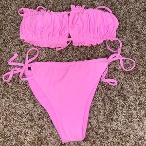 Pink bando Bikini